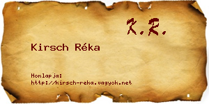 Kirsch Réka névjegykártya
